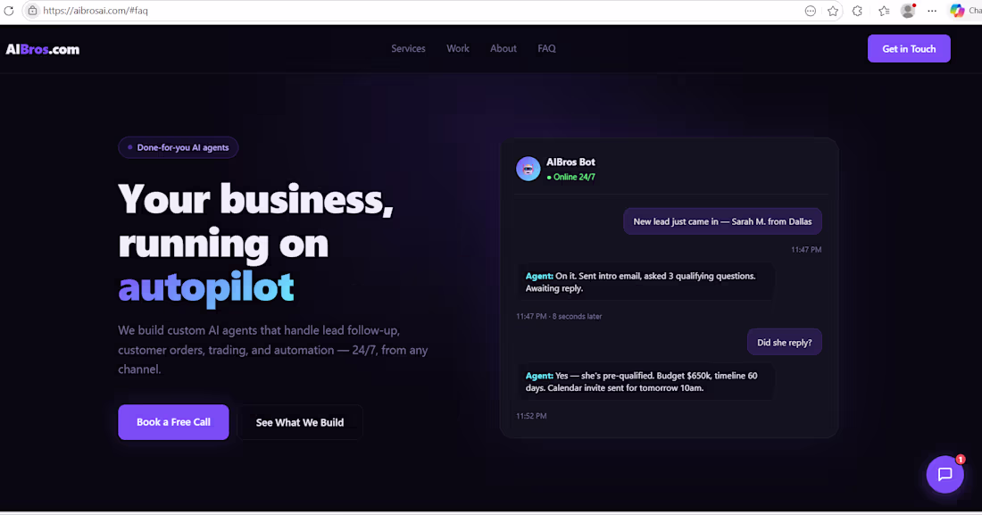 Cover image for AIBros.com (http://AIBros.com) marketing site —