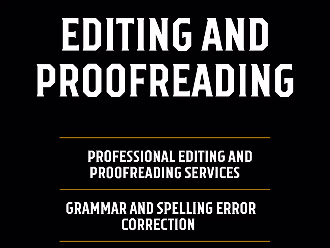 Cover image for Thorough Proofreading and Editing