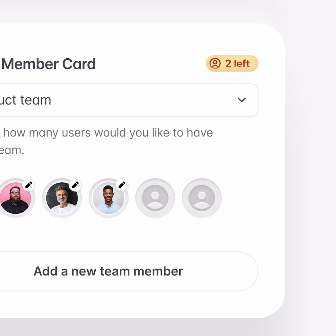 Cover image for a minimal team management card