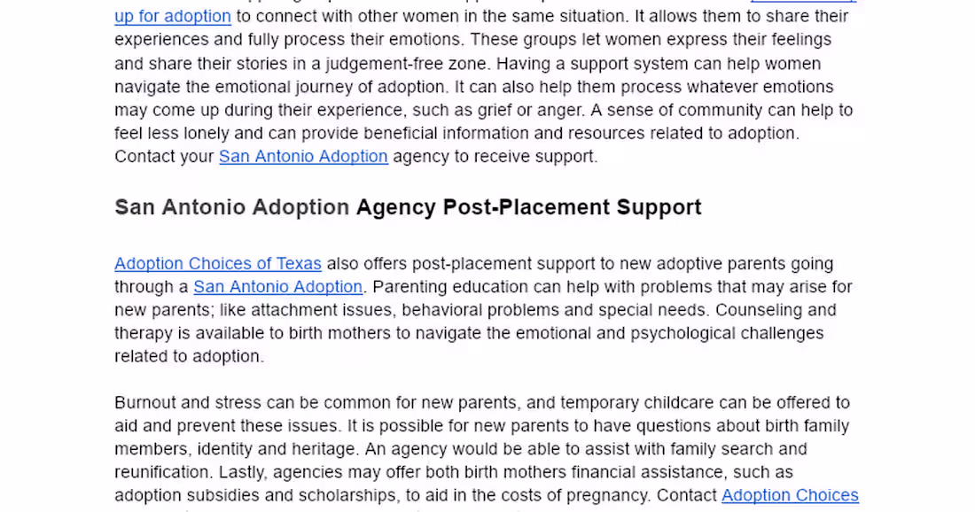 Cover image for Adoption Support Services for Texas Families