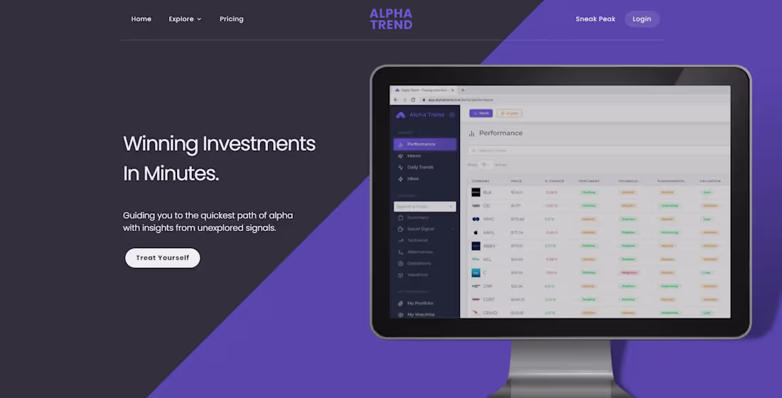 Cover image for Alpha Trend - Investment research platform