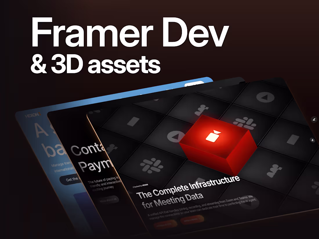 Cover image for Advanced Framer Development: Landing Page & 3D Assets