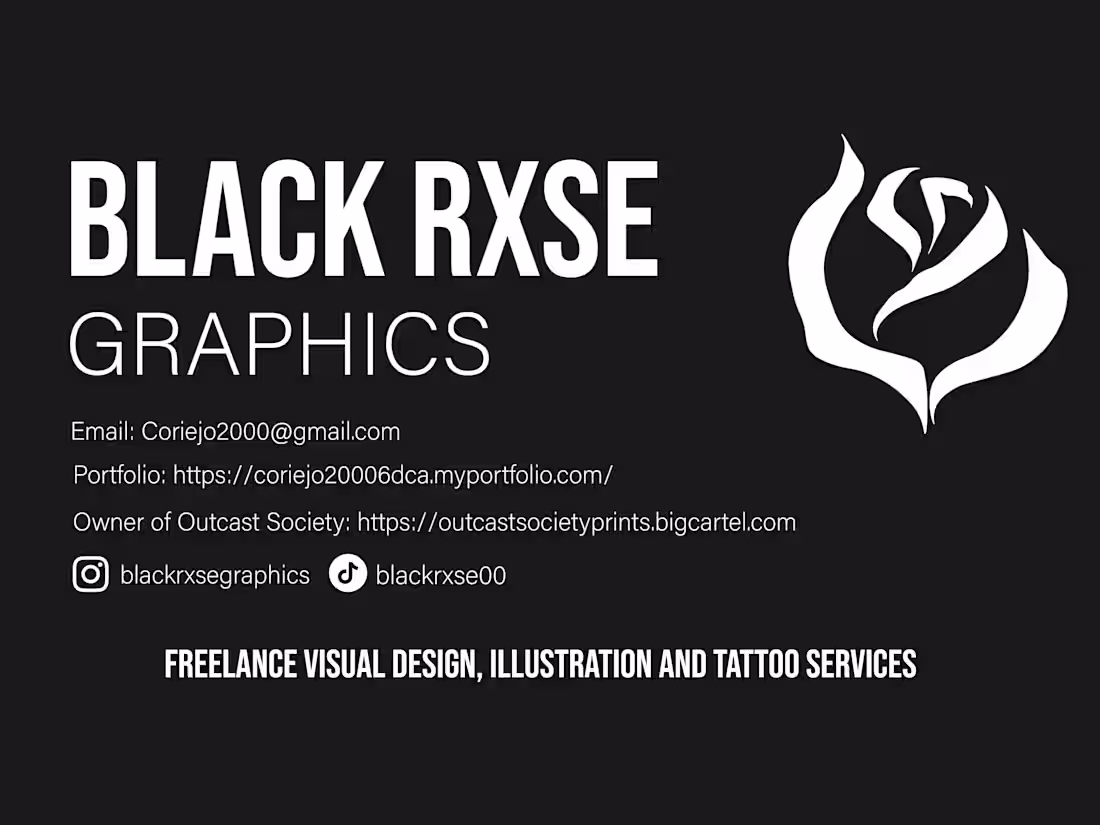 Cover image for Black Rxse Graphics Business Card