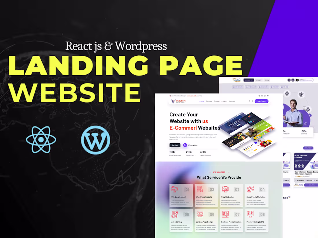 Cover image for I will build landing page and portfolio websites with responsive