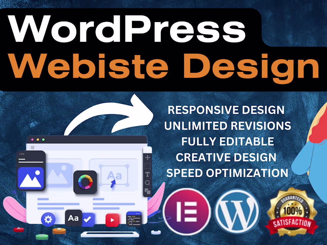 Cover image for I will create a professional WordPress website design and blog