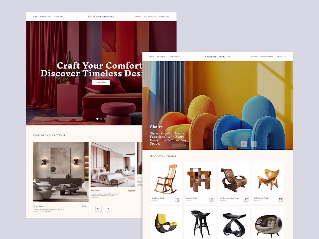 Cover image for Furniture website design