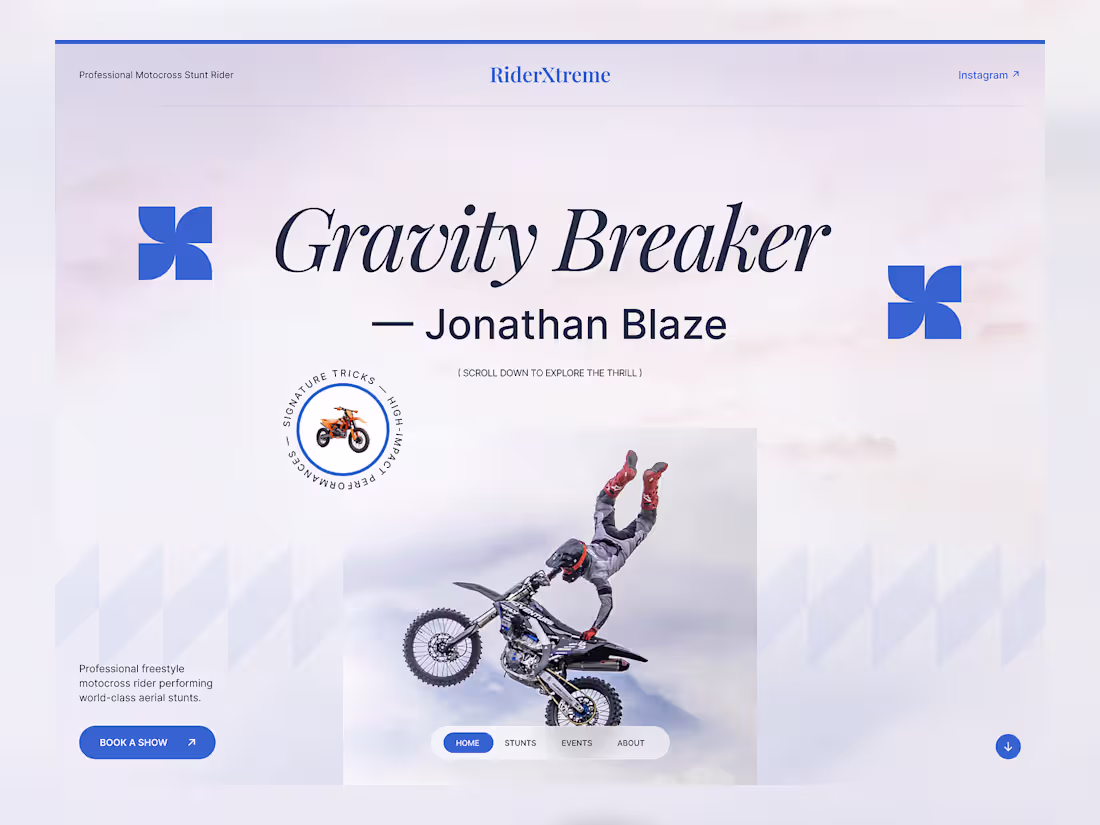 Cover image for This design showcases Jonathan Blaze — the Gravity Breaker, ...