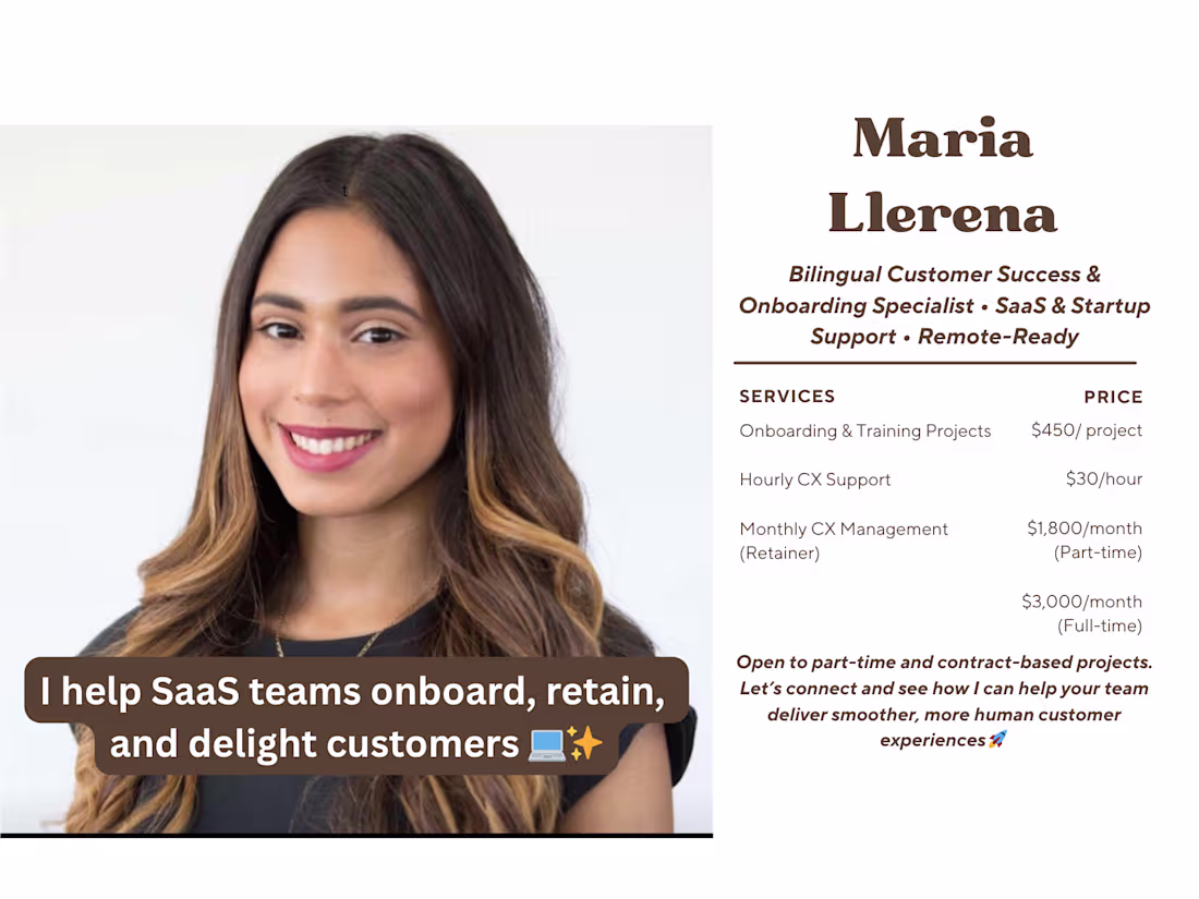 Cover image for ✳️ Bilingual Customer Success & Onboarding Specialist