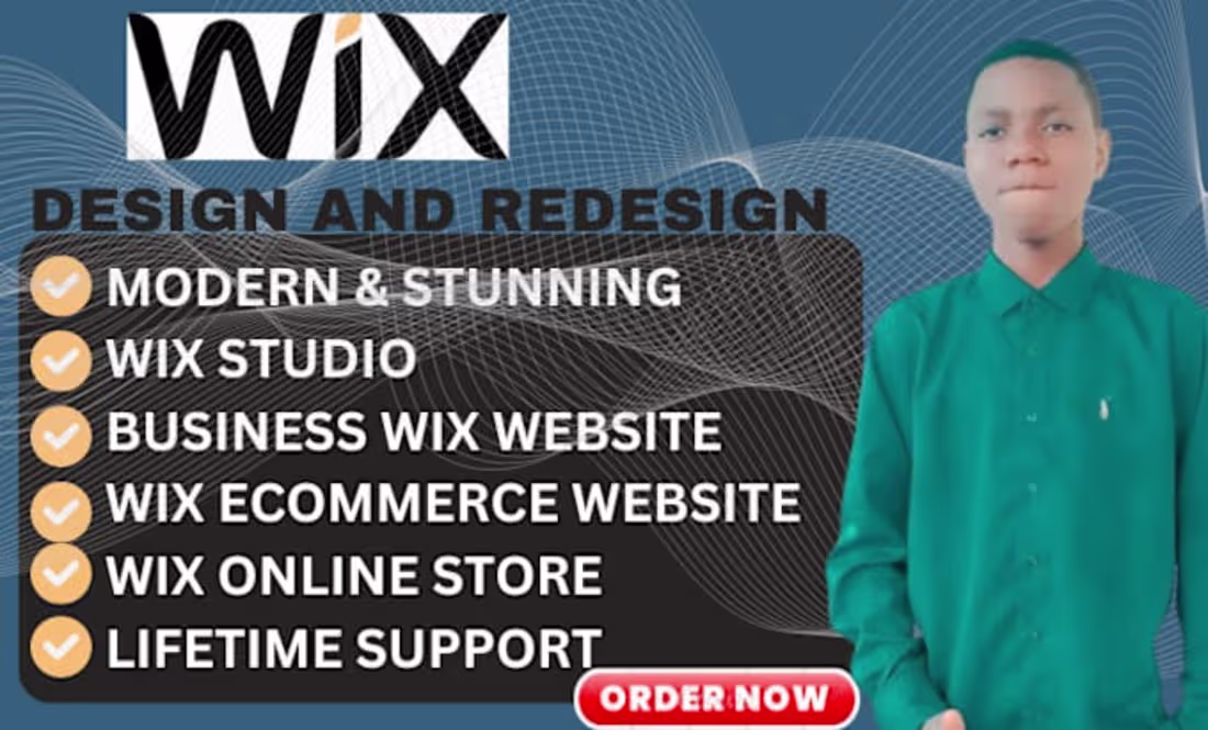 Cover image for I will design and redesign your wix website and be your wix sto…