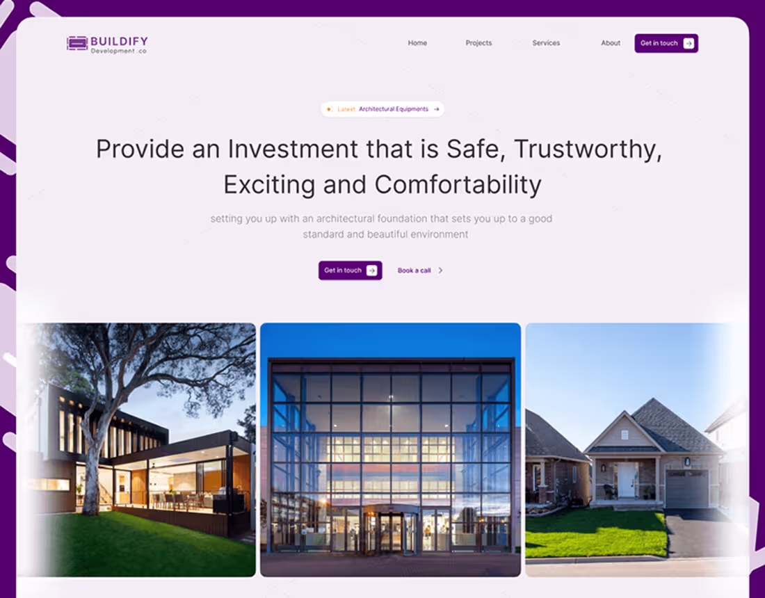 Cover image for Landing page for an architect company