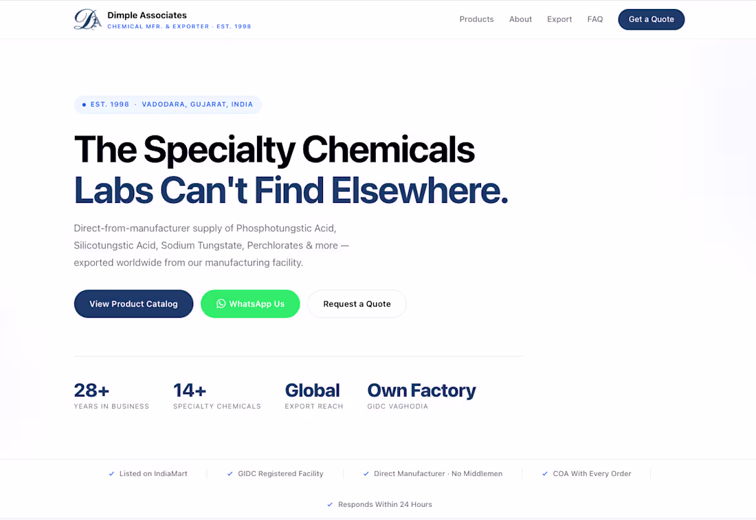 Cover image for Took a specialty chemical manufacturer