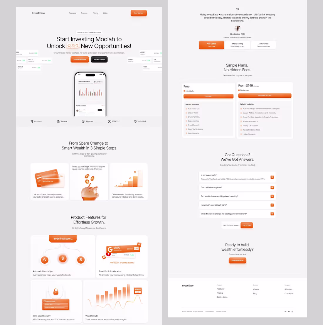 Cover image for InvestEase Modern Investment Landing Page Design