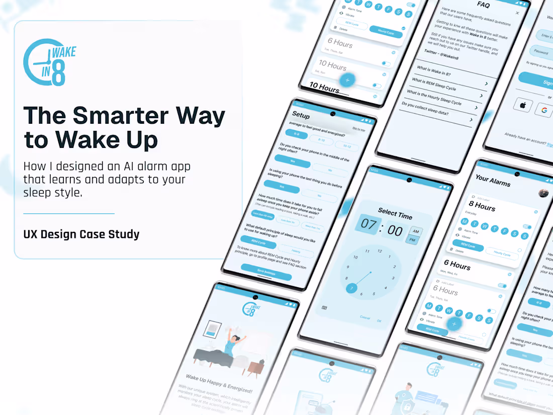 Cover image for Wake in 8 - AI-powered smart alarm clock app