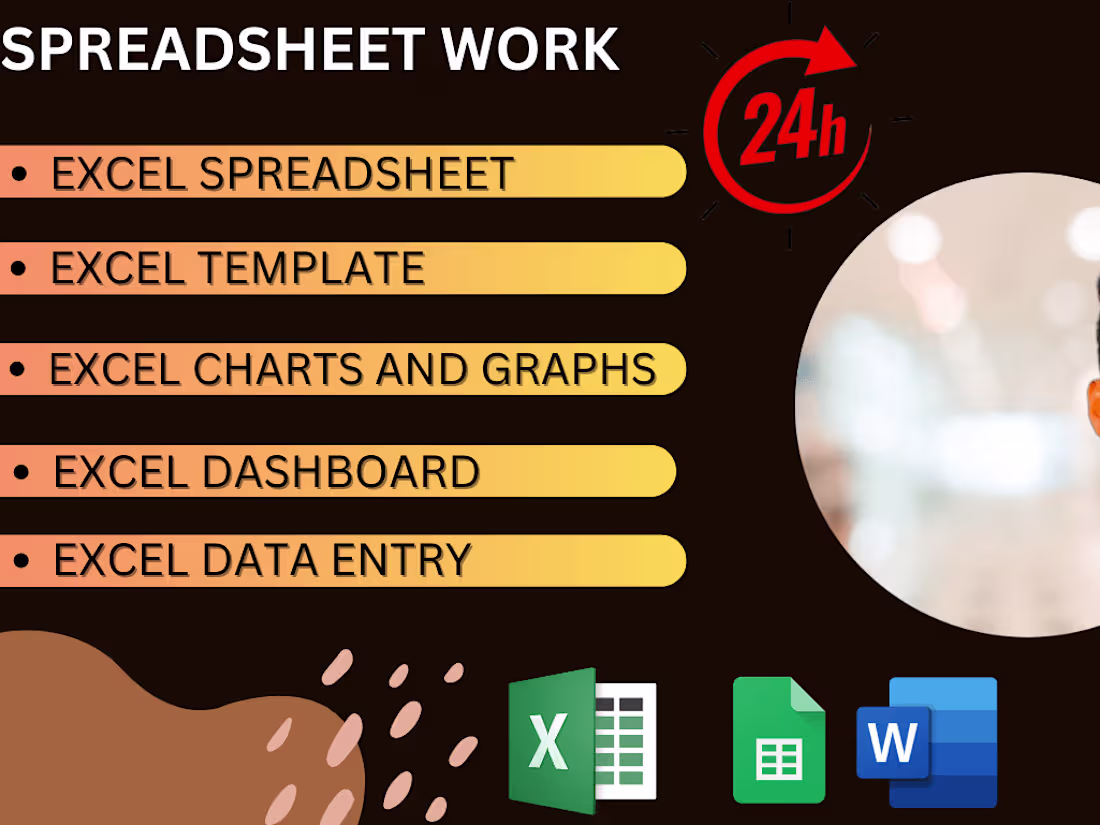 Cover image for Create a custom excel template,chart,spreadsheet and dashboard