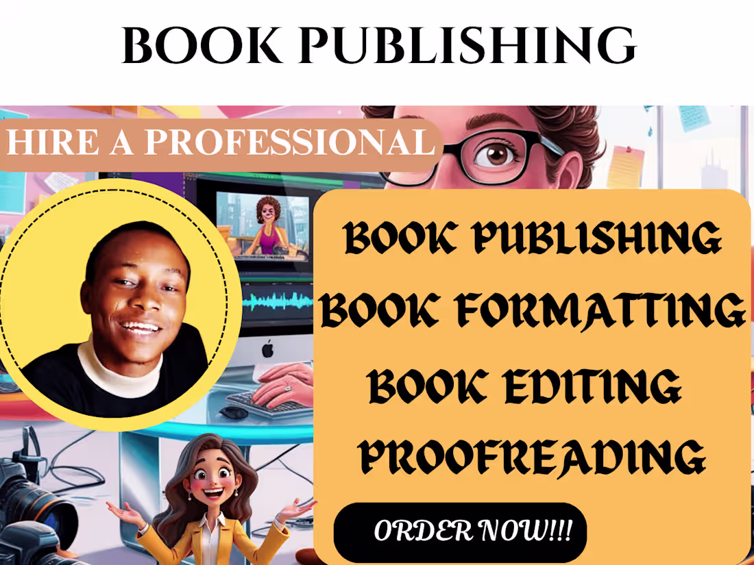 Cover image for I do book formatting book editing proofreading and publishing