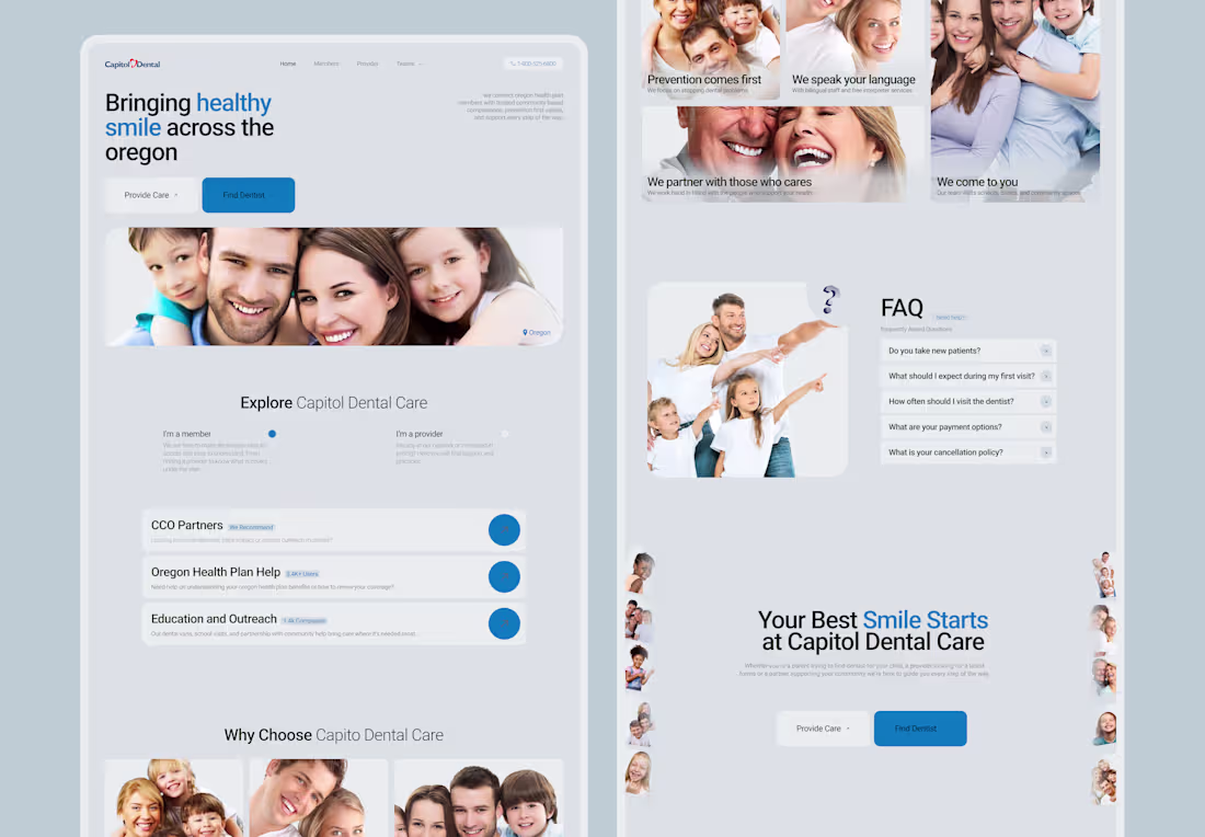 Cover image for A Dental Care website designed for a seamless, patient-first...