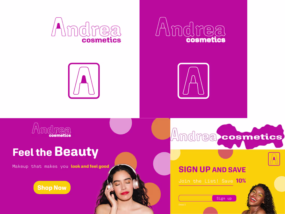 Cover image for Andrea Cosmetics - Brand Identity & Landing Page Concept Moc...