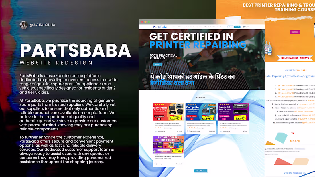 Cover image for PARTSBABA ~ Website Redesign