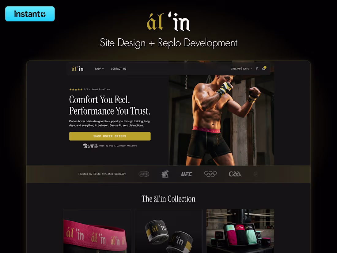 Cover image for ál'in Apparel | Site Design + Instant Development