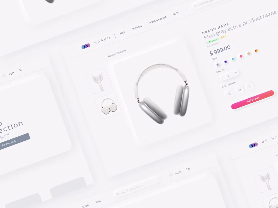 Cover image for Ecommerce website — Neumorphism