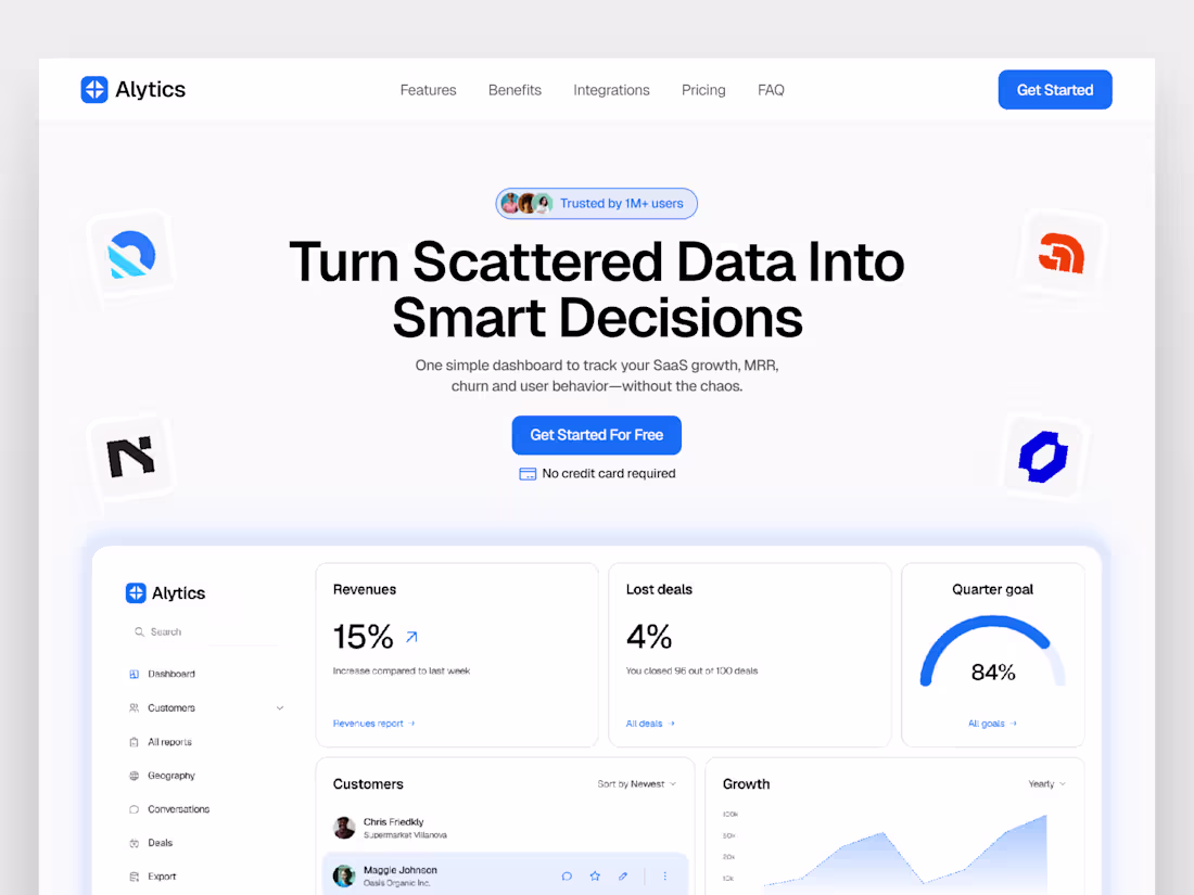 Cover image for Alytics SaaS Landing Page Template Design
