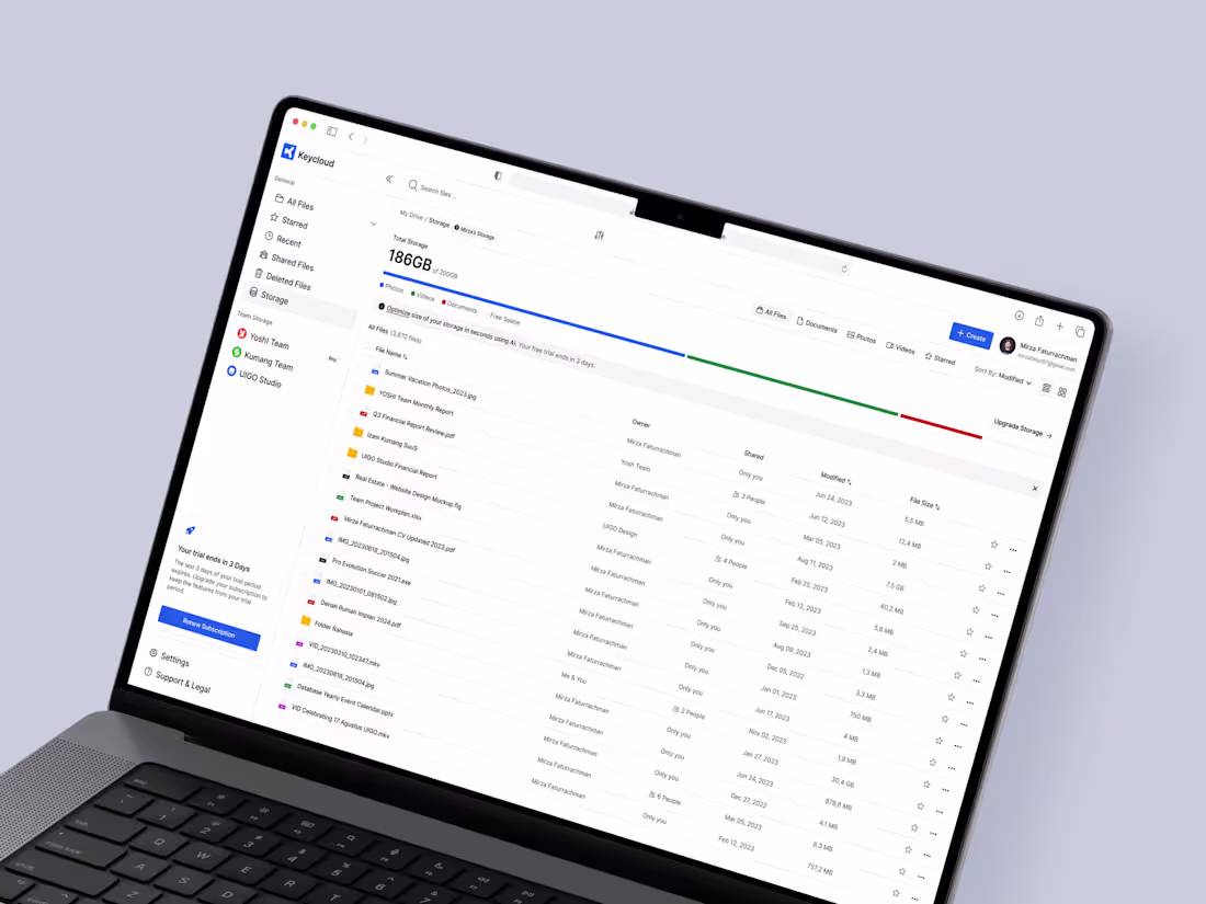 Cover image for AI Integrated Cloud Storage - Dashboard