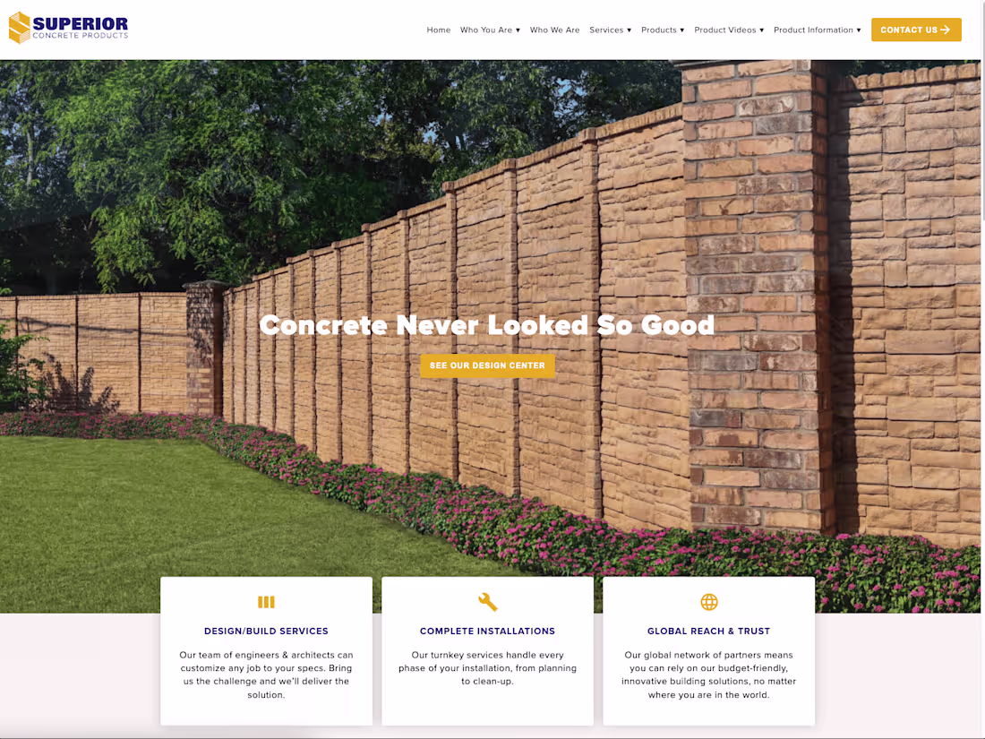 Cover image for Superior Concrete Products Website Design and Development