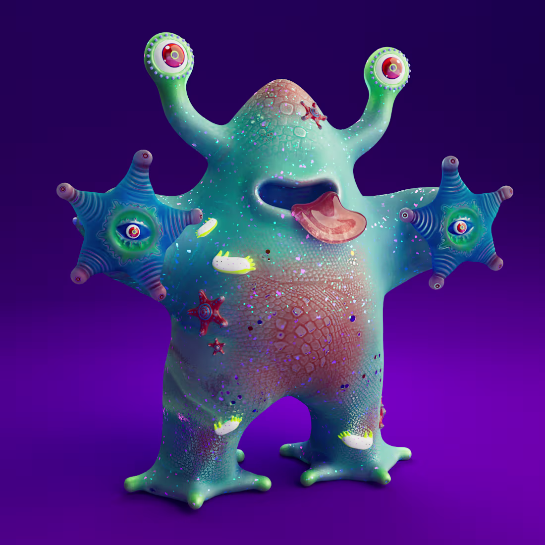 Cover image for Kaiju I made for FMX festival Maxon workshop panel talk.