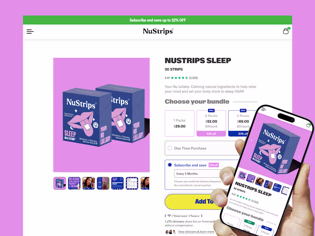 Cover image for NuStrips Replo Product Landing page