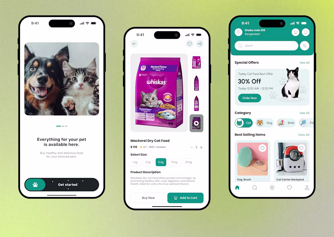 Cover image for Pet Shop Mobile App UI Design