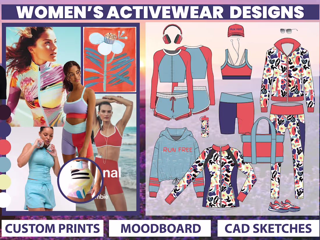 Cover image for I will design and tech pack your activewear designs 🏃‍♀️🏋🏻‍♀️