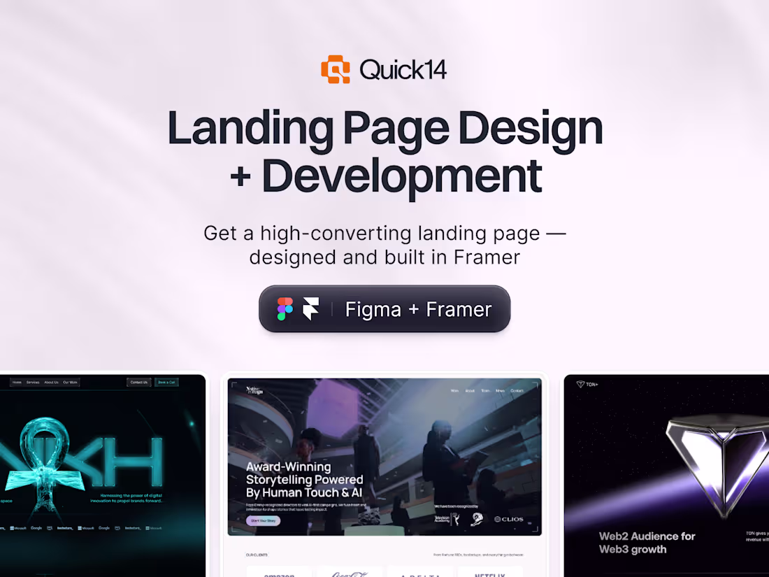 Cover image for Landing Page Design + Framer Development.
