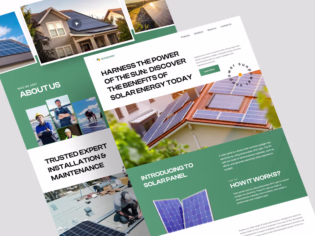 Cover image for Solar Panel Landing Page