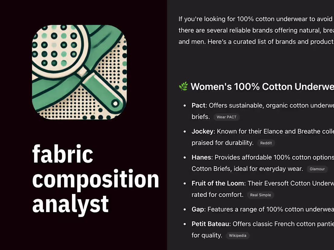 Cover image for Fabric Composition Analyst [Custom GPT]