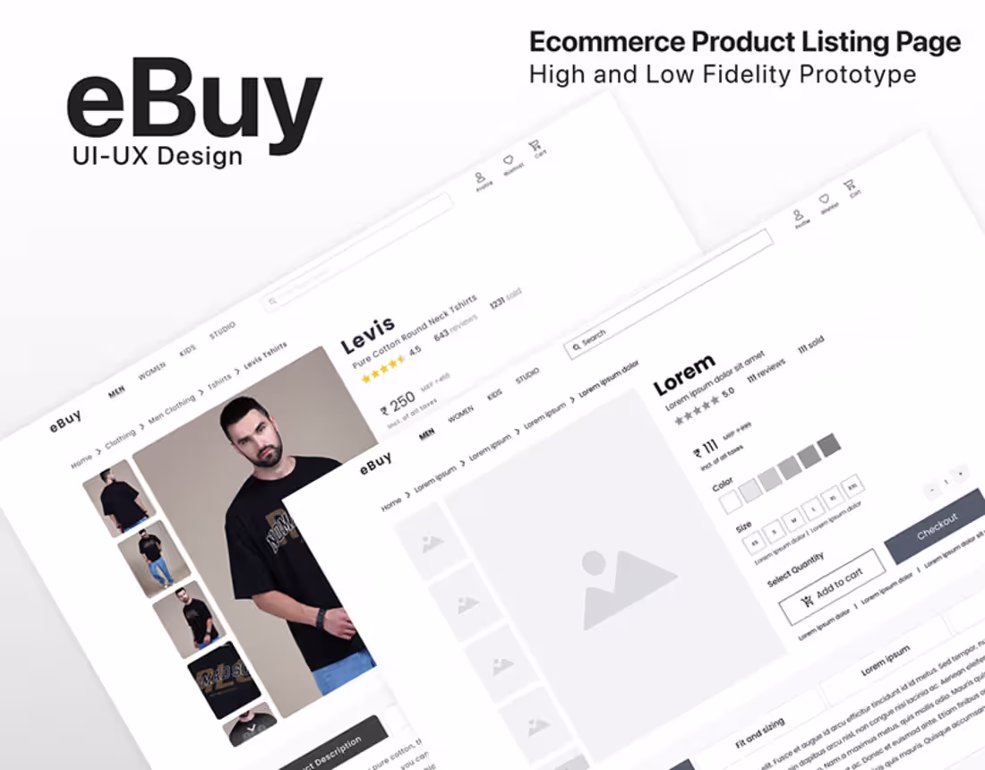 Cover image for eBuy - Ecommerce - High & Low Fidelity Prototype