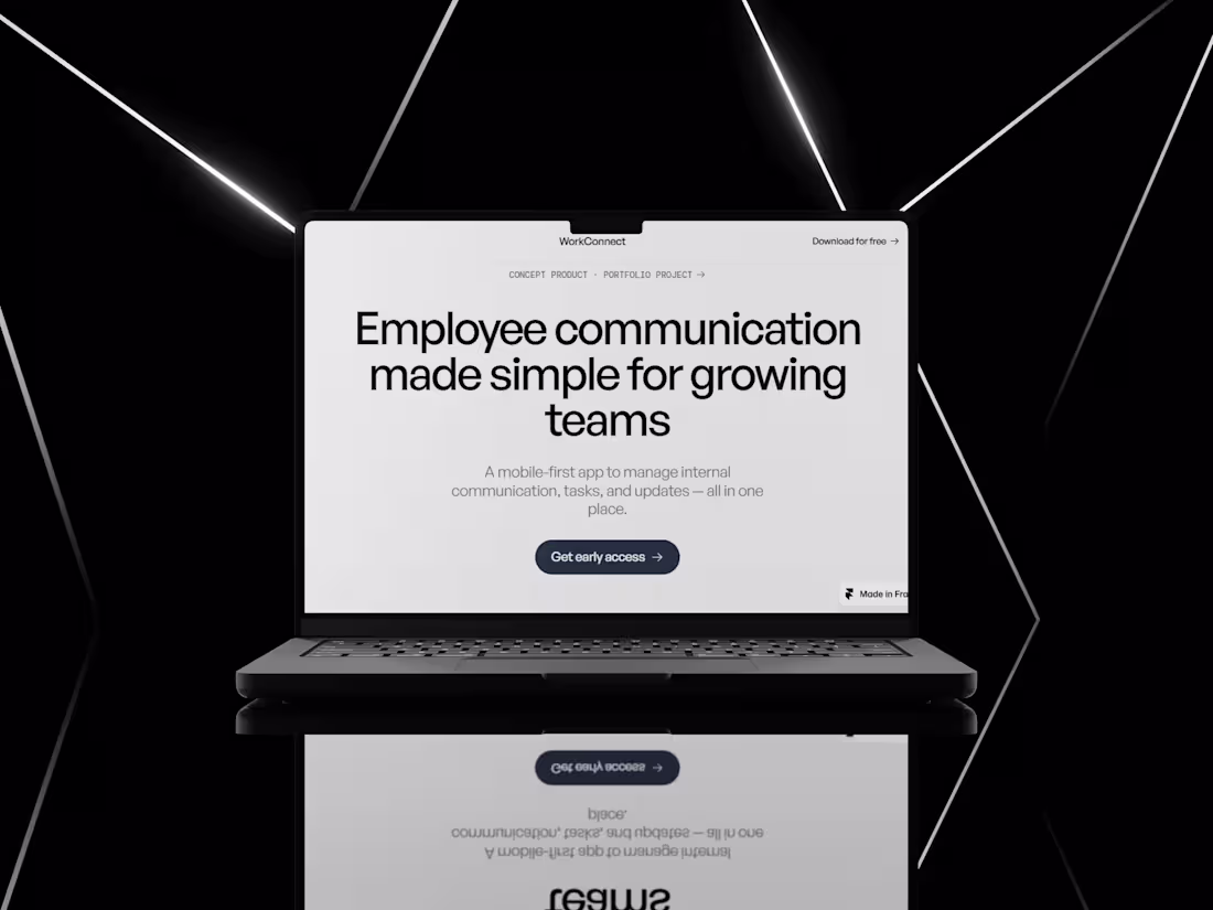 Cover image for WorkConnect - Employee Communication App Landing Page WorkCo...