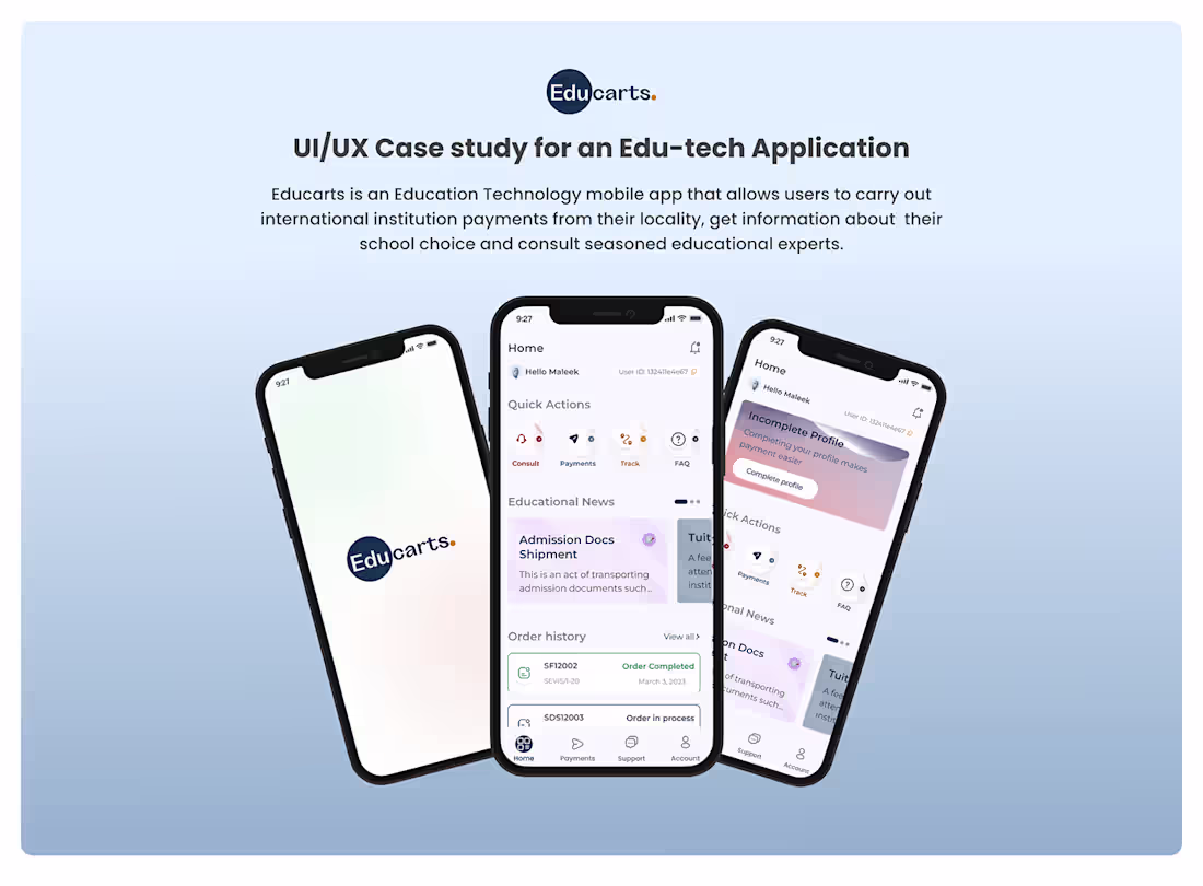 Cover image for EduCarts; An International Institution payment platform :: Beha…