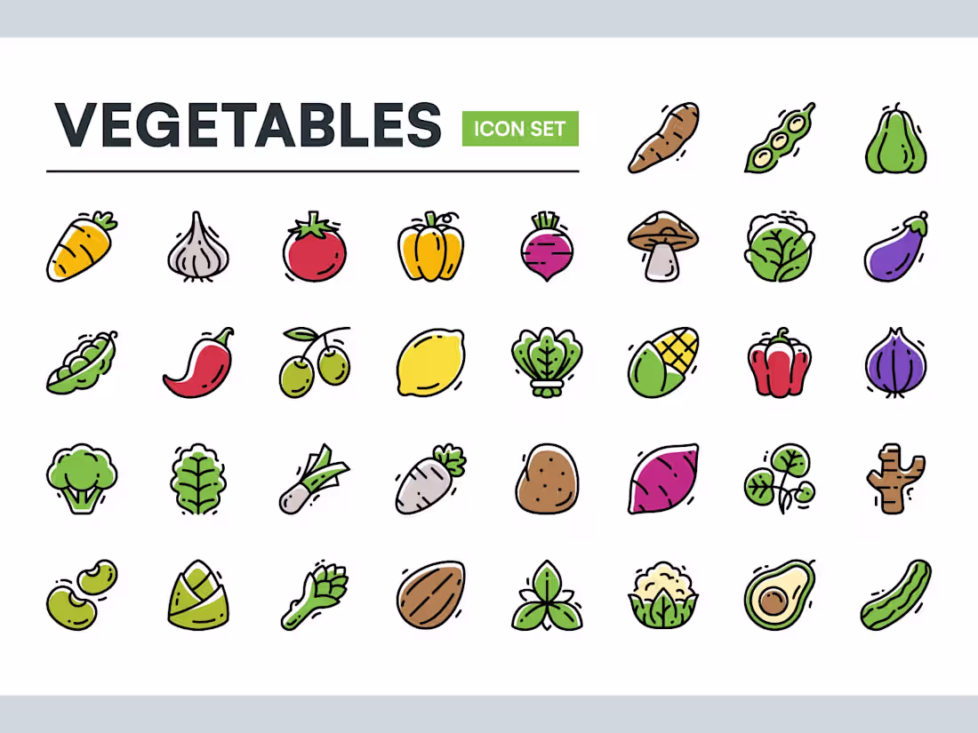Cover image for Vegetables Icon Set