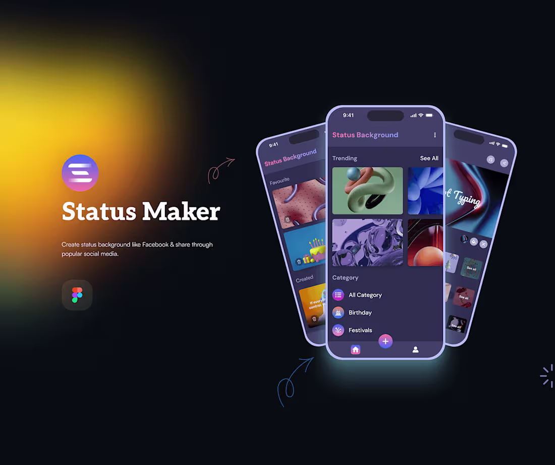 Cover image for Status Maker App UI/UX