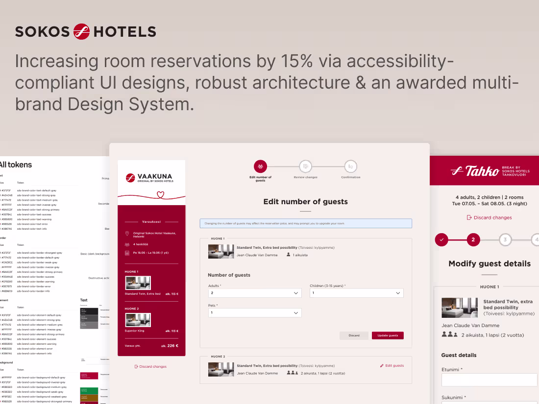 Cover image for Sokos Hotels – Design + Design System? Research + Accessibility
