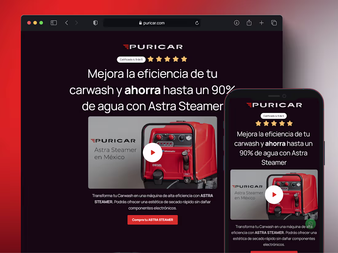 Cover image for Rebranding & Landing Page Development for Puricar