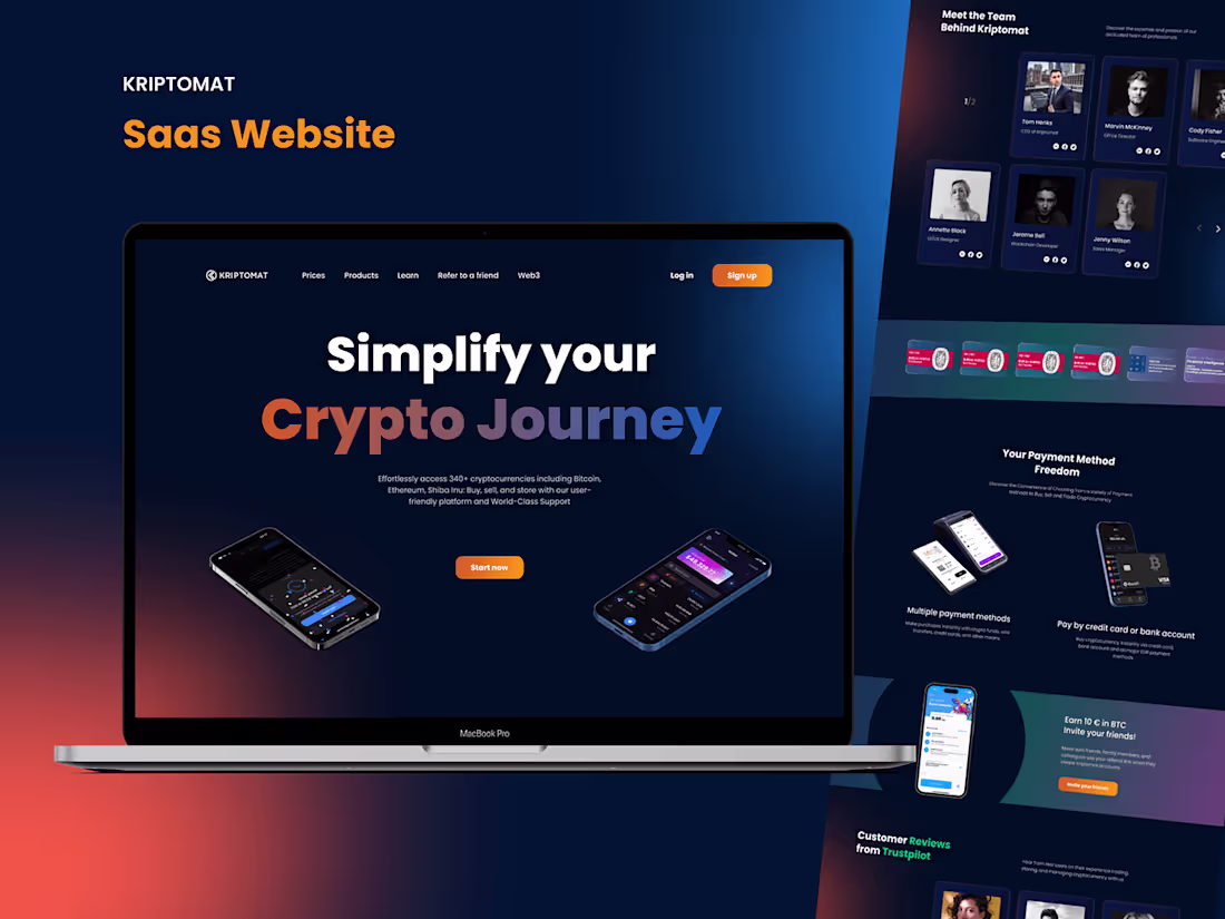 Cover image for Kriptomat | SAAS Website on Behance