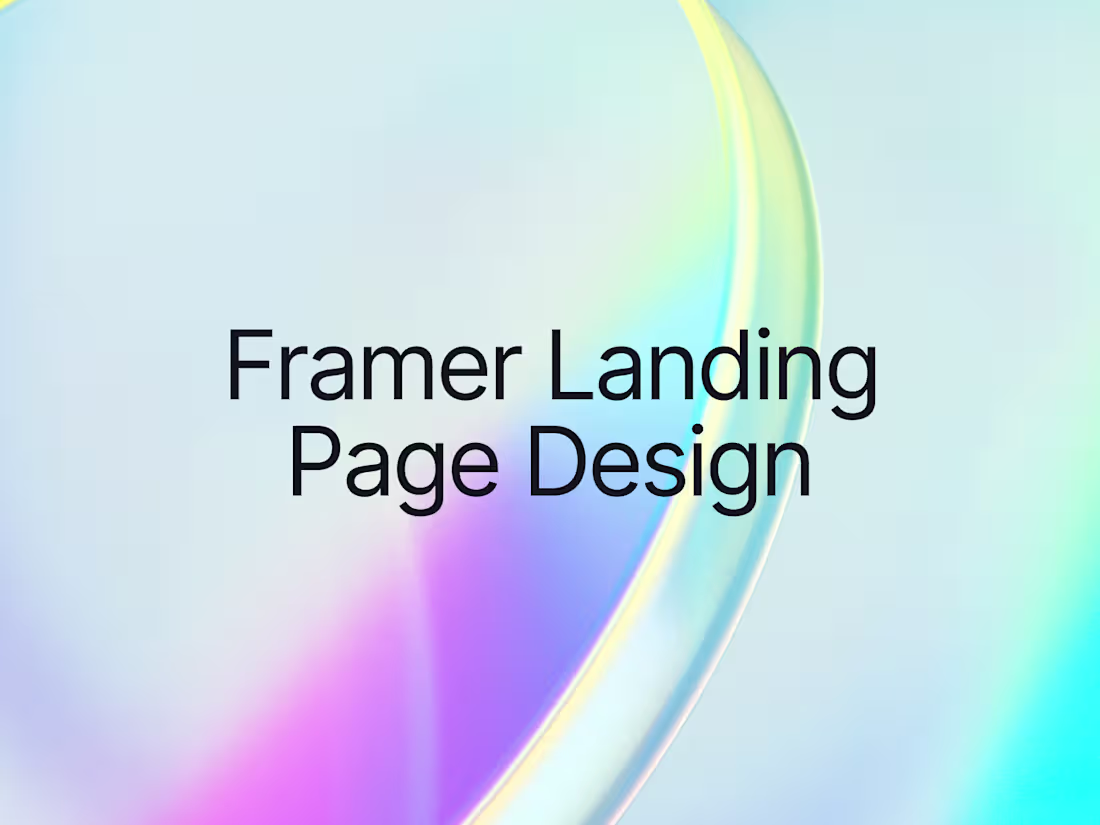 Cover image for Framer Landing Page Design