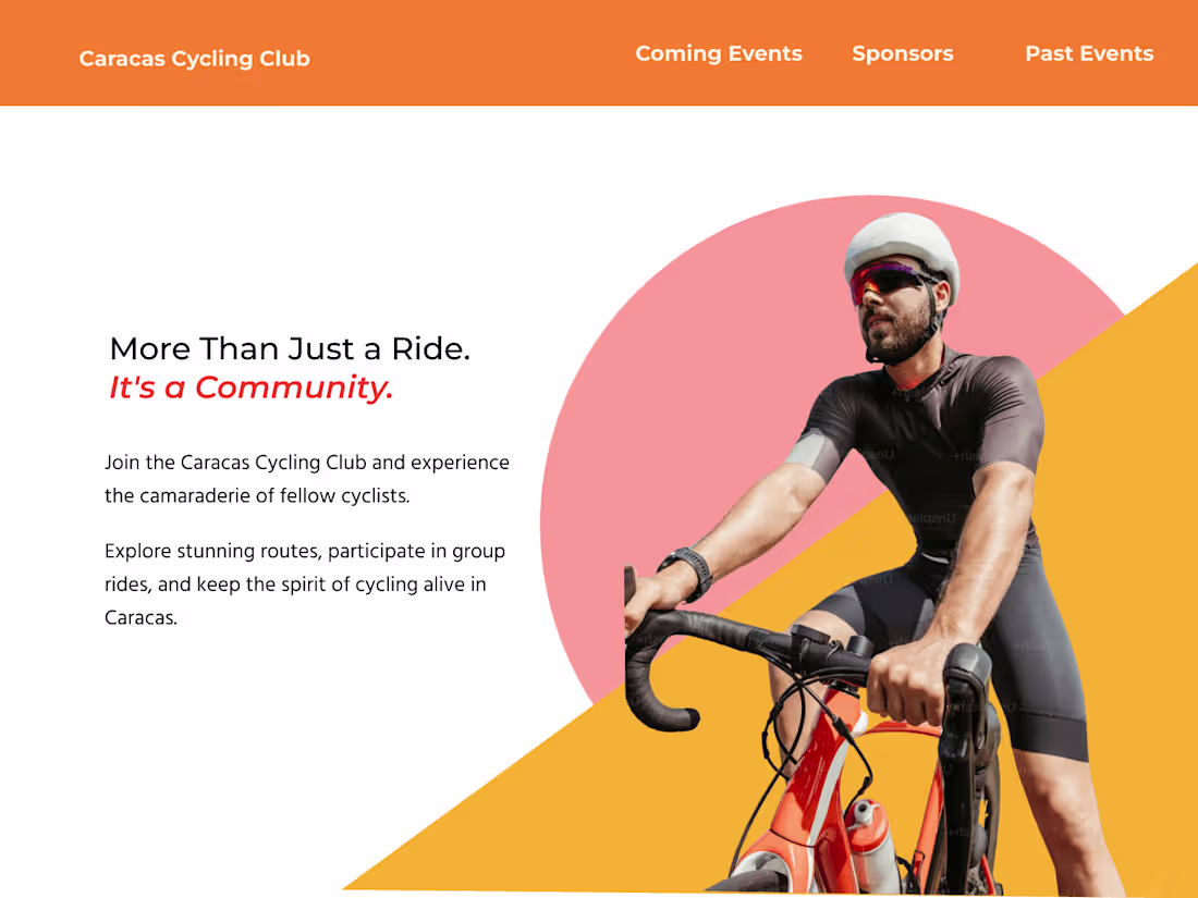 Cover image for Cycling club landing page sport events