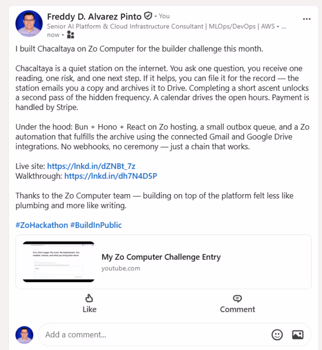 Cover image for Project title:
Chacaltaya
Tagline / One-line description:
A