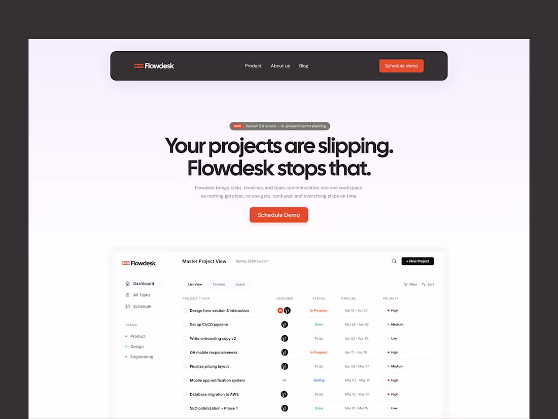 Cover image for Flowdesk Website Design and Development