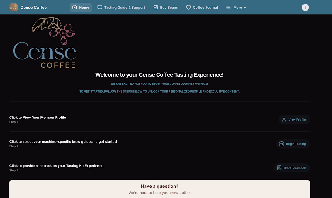 Cover image for Cense Coffee Glide App