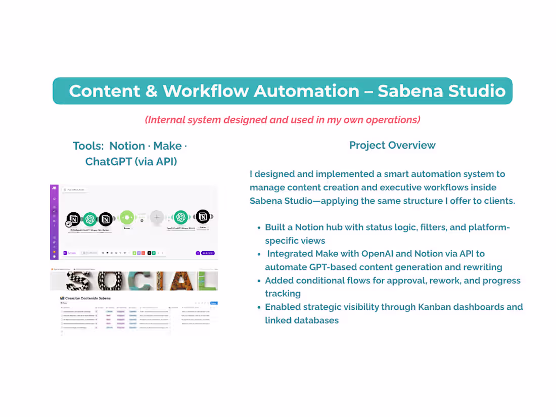 Cover image for Personal Content AI Automation System - Sabena Tudio