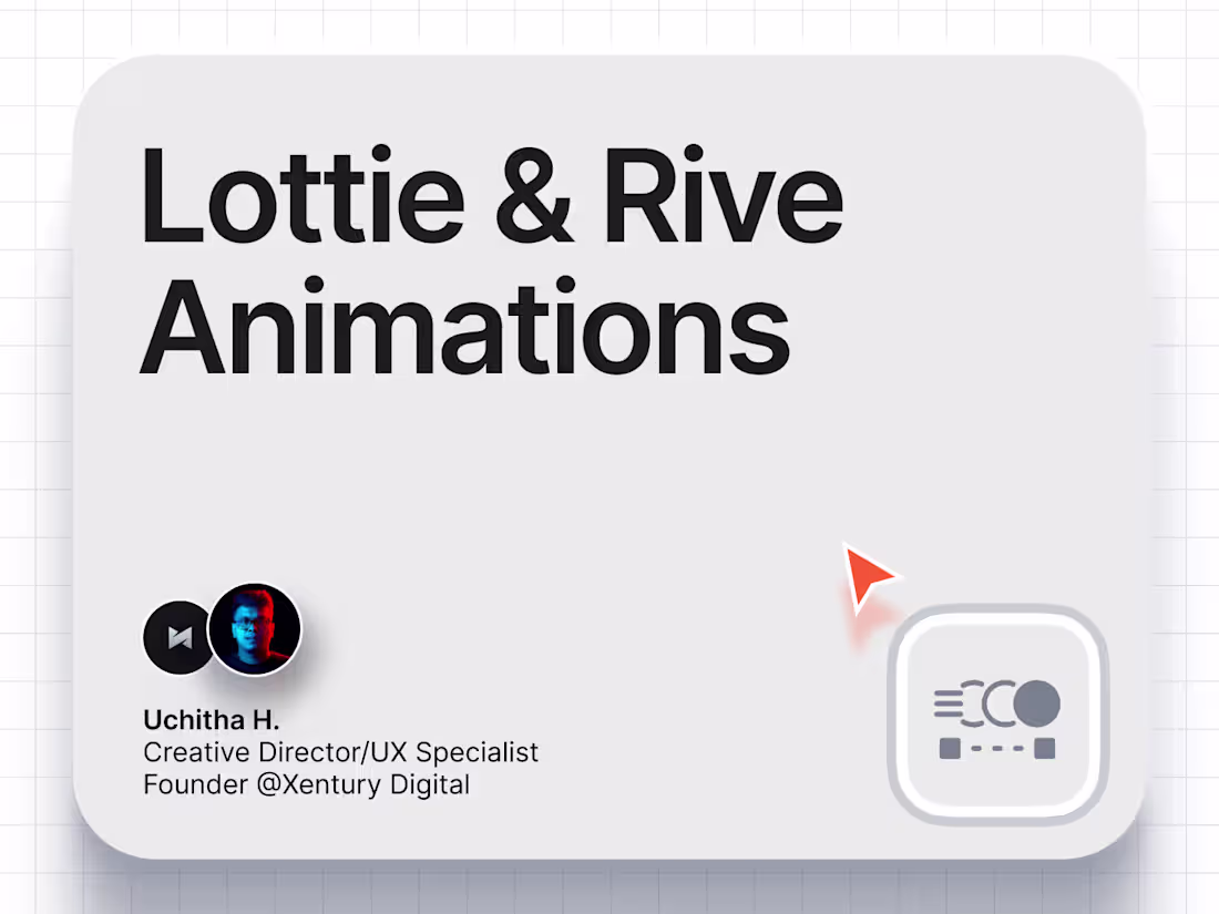 Cover image for Lottie & Rive Animations/ Motion Design