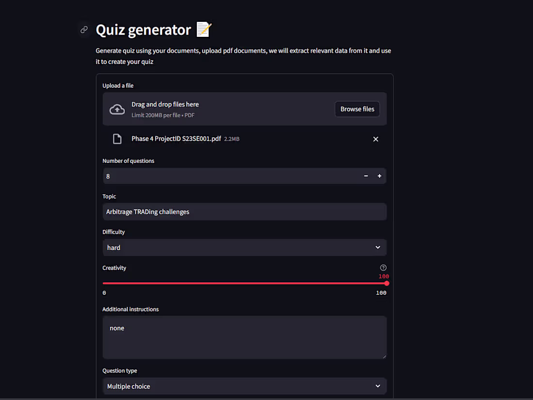 Cover image for MakeMyQuiz (AI Project)